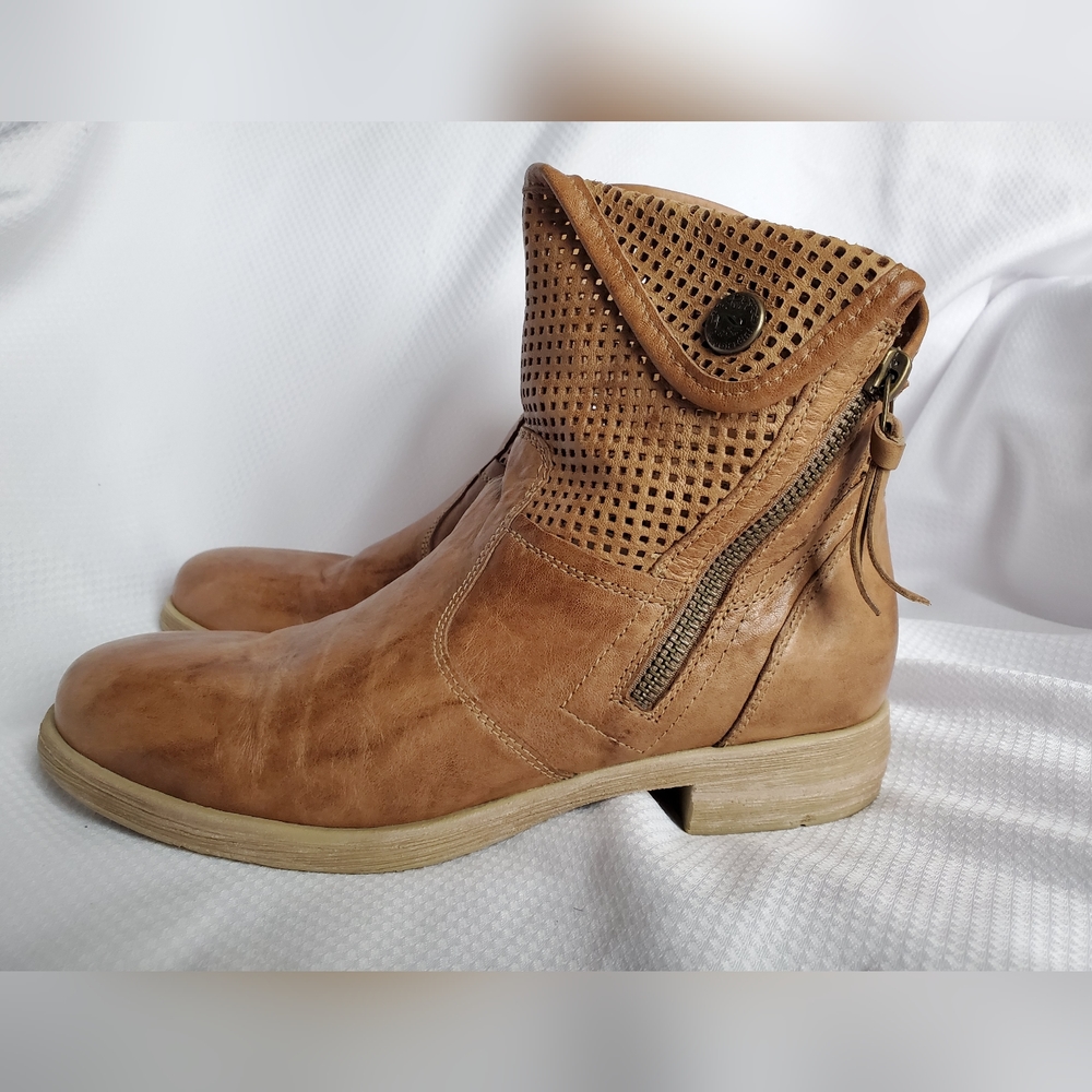 Nero Giardini Leather Brown Ankle Boots Size 36 us 5.5 Beige Made in Italy